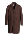 Paltò Man Coat Chocolate Brown Size 44 Wool, Nylon In Brown