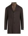 Paltò Man Coat Dark Brown Size 36 Wool, Nylon