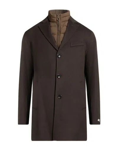 Paltò Man Coat Dark Brown Size 36 Wool, Nylon