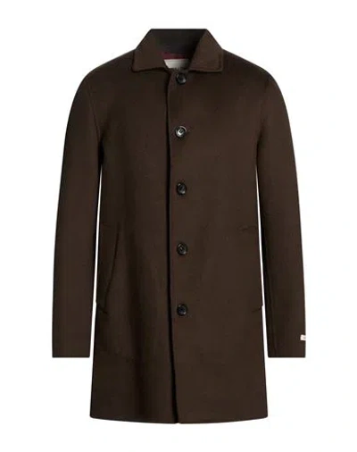 Paltò Man Coat Dark Brown Size 40 Wool, Nylon