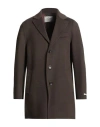 Paltò Man Coat Dark Green Size 40 Wool, Nylon In Brown