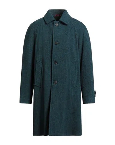 Paltò Man Coat Deep Teal Size 42 Virgin Wool In Green