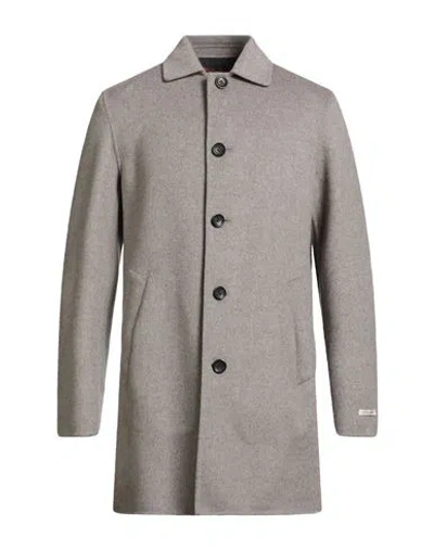 Paltò Man Coat Khaki Size 42 Wool, Nylon In Sand