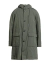 Paltò Man Coat Military Green Size 38 Cotton, Polyester, Polyamide, Wool, Nylon In Gray