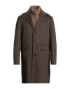 Paltò Man Coat Military Green Size 42 Wool, Nylon In Brown