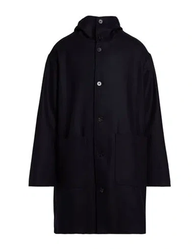 Paltò Man Coat Navy Size 2 Wool, Polyamide In Blue