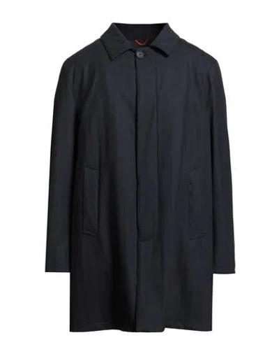 Paltò Man Coat Navy Size 46 Virgin Wool, Polyurethane, Elastane In Blue