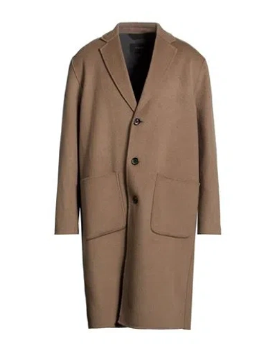 Paltò Man Coat Taupe Size 40 Polyamide, Cotton In Brown