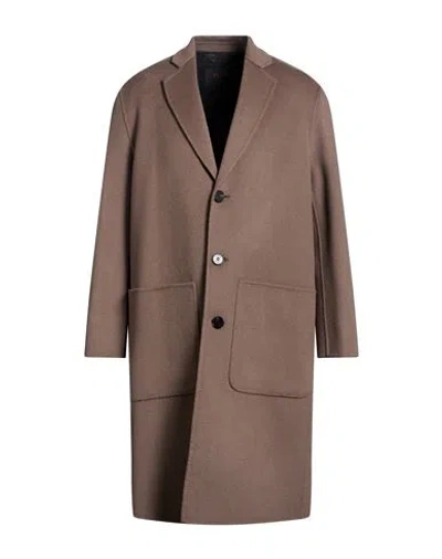 Paltò Man Coat Taupe Size 42 Wool, Nylon In Gray