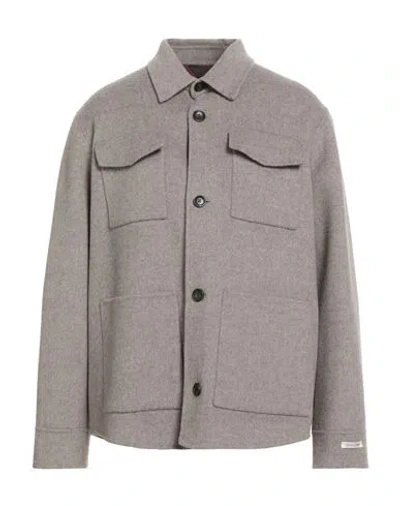 Paltò Man Jacket Taupe Size 42 Wool, Nylon In Gray