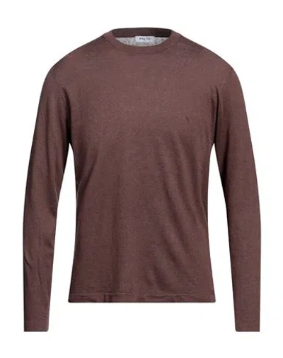 Paltò Man Sweater Brown Size M Linen, Cotton