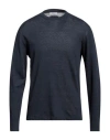 Paltò Man Sweater Navy Blue Size M Linen, Cotton