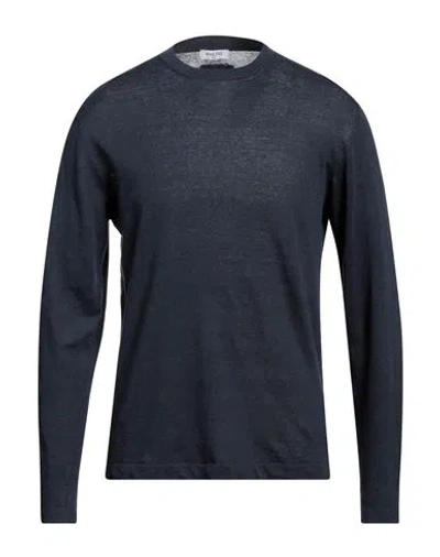 Paltò Man Sweater Navy Blue Size M Linen, Cotton In Black