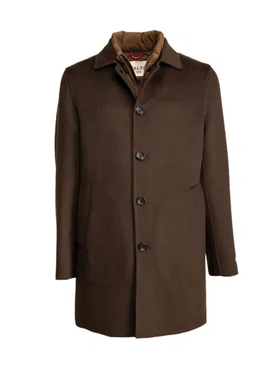 Paltò Men's Alfredo Layered Vest Top Coat In Brown