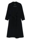 Paltò Paola Belted Wool Coat In Blue