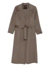 Paltò Paola Belted Wrap Coat In Brown