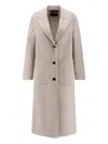 Paltò Peak Lapel Patch Pocket Elsa Coat In Neutral
