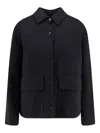 Paltò Susanna Flap-pocket Pointed-collar Jacket In Black
