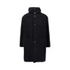 Paltò Tonio Felt Wool And Nylon Coat In Blue
