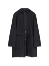 Paltò Tonio Felt Wool And Nylon Coat In Black