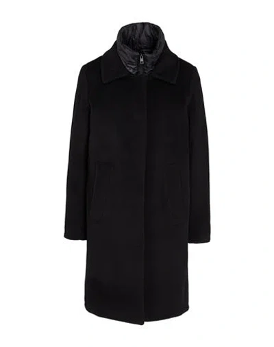 Paltò Woman Coat Black Size 6 Wool, Polyamide, Cashmere In Blue