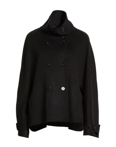 Paltò Woman Coat Black Size 8 Wool