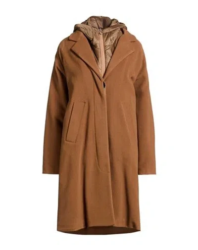 Paltò Woman Coat Camel Size 8 Wool, Polyamide, Cashmere In Brown
