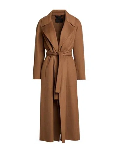 Paltò Woman Coat Camel Size 8 Wool In Nude