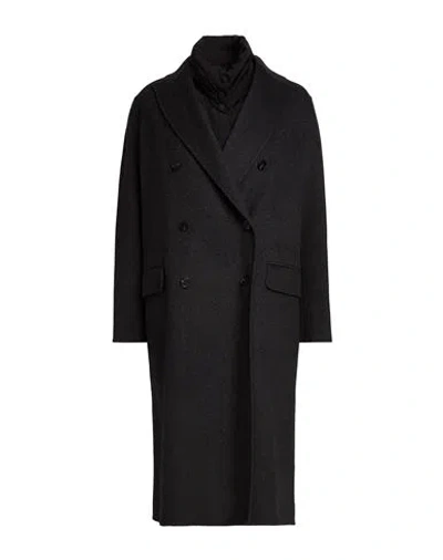 Paltò Woman Coat Charcoal Size 12 Wool In Gray