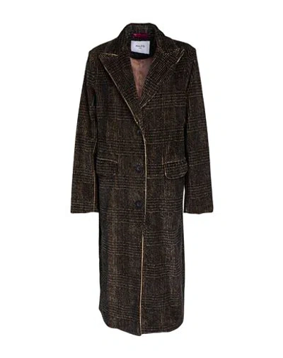 Paltò Woman Coat Charcoal Size S Synthetic Fibers, Wool, Cotton, Silk In Black