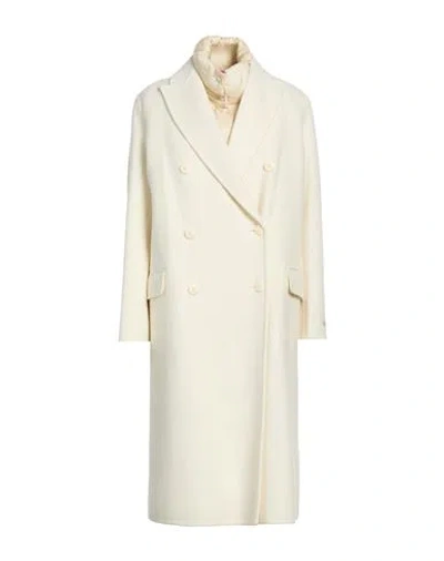 Paltò Woman Coat Cream Size 10 Wool, Nylon In White