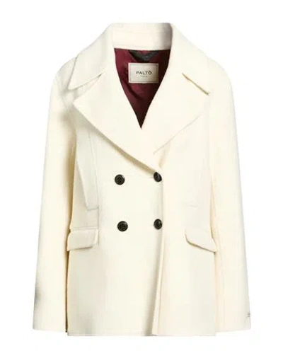 Paltò Woman Coat Cream Size 8 Wool, Nylon In White
