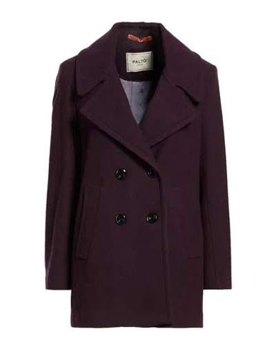 Paltò Woman Coat Dark Purple Size 6 Wool, Polyester, Cashmere, Polyamide