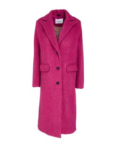 Paltò Woman Coat Fuchsia Size M Synthetic Fibers, Wool, Cotton, Silk In Pink