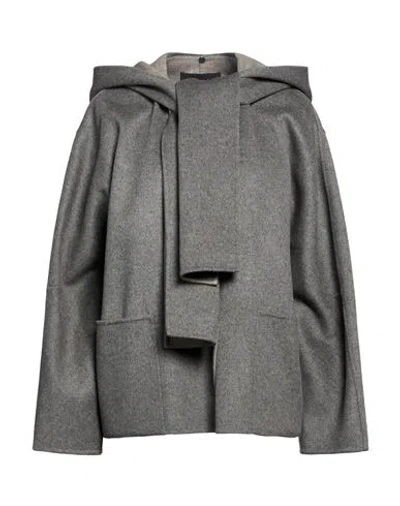 Paltò Woman Coat Grey Size 6 Wool In Gray