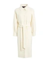 Paltò Woman Coat Ivory Size 8 Wool, Nylon In Multi