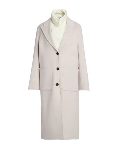 Paltò Woman Coat Light Grey Size 4 Wool In Neutral