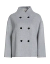 Paltò Woman Coat Light Grey Size 6 Wool, Nylon In Gray