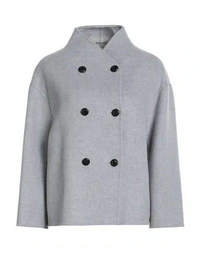 Paltò Woman Coat Light Grey Size 6 Wool, Nylon In Gray