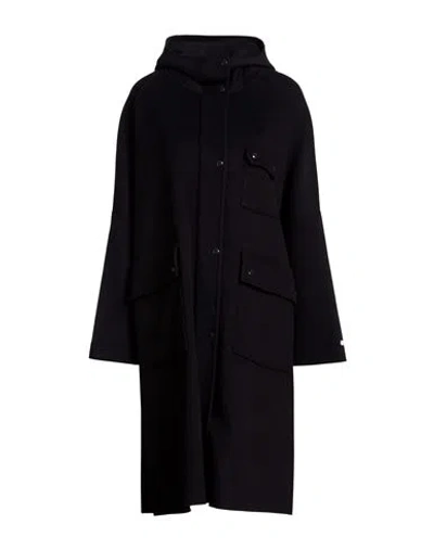 Paltò Woman Coat Midnight Blue Size 6 Wool, Nylon In Black
