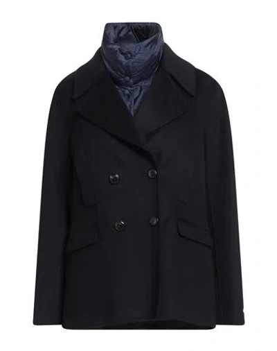 Paltò Woman Coat Midnight Blue Size 8 Wool, Nylon