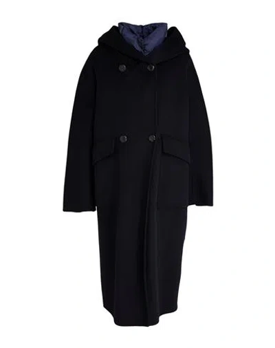Paltò Woman Coat Midnight Blue Size 8 Wool, Nylon