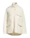 Paltò Woman Coat Off White Size 8 Wool, Nylon
