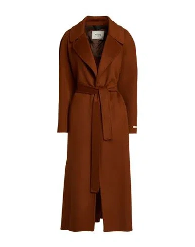 Paltò Woman Coat Rust Size 10 Wool, Nylon In Red