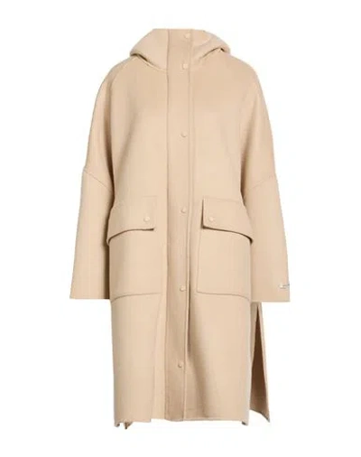 Paltò Woman Coat Sand Size 2 Wool, Nylon In Neutral