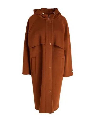Paltò Woman Coat Tan Size 6 Wool, Nylon In Brown