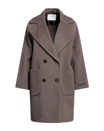 Paltò Woman Coat Taupe Size 4 Virgin Wool, Polyamide, Cashmere In Gray