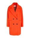 Paltò Woman Coat Tomato Red Size 6 Alpaca Wool, Virgin Wool, Polyamide In Red