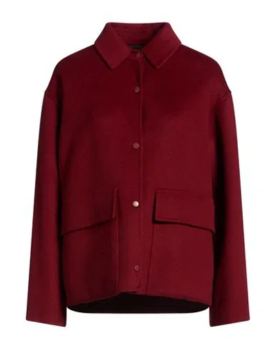 Paltò Woman Jacket Burgundy Size 4 Wool In Red