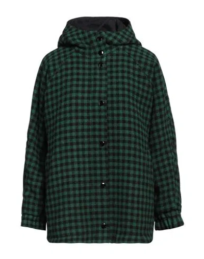 Paltò Woman Coat Green Size 6 Virgin Wool, Polyester, Cotton